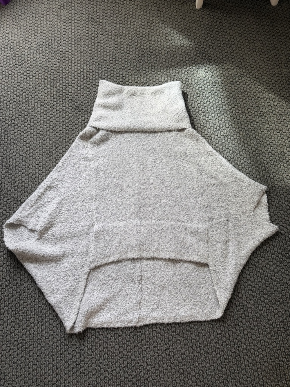 Anthropologie Moth Cozy Oversized Light Gray Turtleneck Poncho Sweater